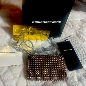 NEW Alexander Wang Heiress Nano Rhinestone Chain Strap Bag